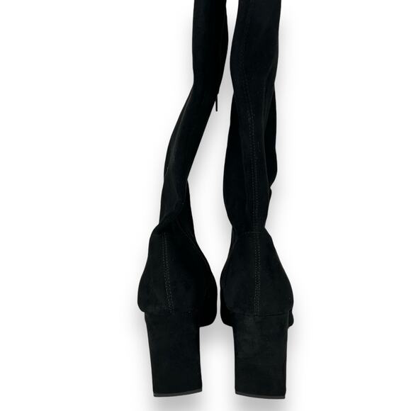 NEW Wild Pair Eileene Pointed Toe Block Heel Over The Knee Boots Size 10 Black - Picture 6 of 8